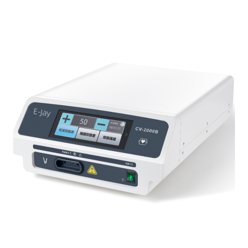 Operating room high frequency electrosurgical unit with handpiece and foot switch, used for tissue cutting and coagulation
