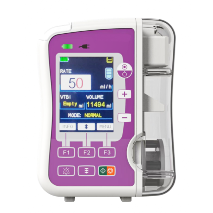 Enteral feeding pump, portable medical nutrition infusion pump with color LCD screen. Used for hospital and clinic enteral nutrition support, continuous feeding control, rechargeable battery, multiple alarm functions. E-Jay Medical enteral feeding equipment.