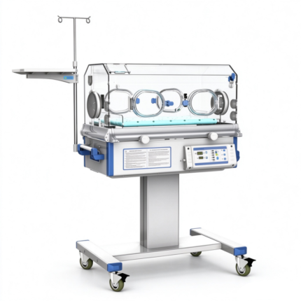 A reliable infant incubator designed for stable thermal care. Features precise temperature control (25℃~38℃, ±0.5℃ fluctuation), uniform mattress temperature (≤0.8℃)